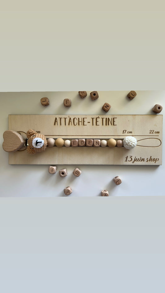 Attache-tétine | Ourson Caramel
